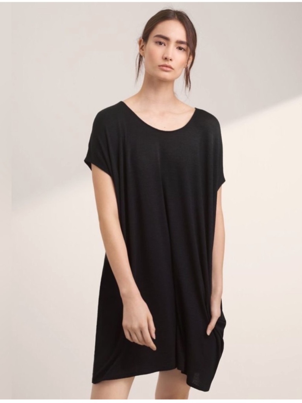 84. | BNWT | Aritzia | Wilfred Free | Black |Relaxed Scoop Neck T-Shirt Dress